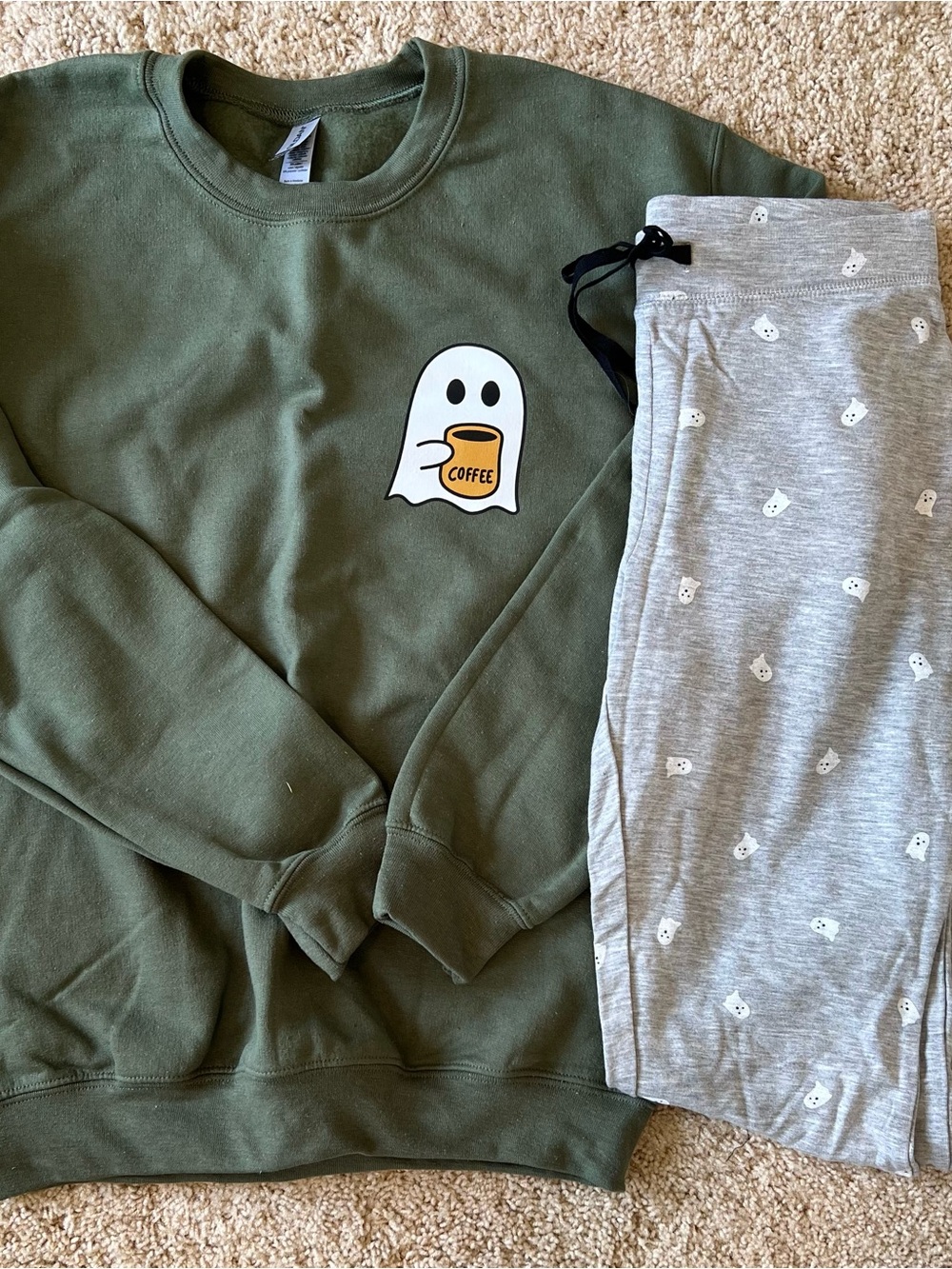 Halloween Olive Green Heavy Blend Sweatshirt